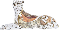 Decoratieve figuren DKD Home Decor Oranje Wit Luipaard Hars (24 x 10 x 12 cm)