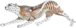 Decoratieve figuren DKD Home Decor Oranje Wit Luipaard Hars (37 x 10 x 13 cm)