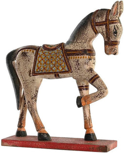 Decoratieve figuren DKD Home Decor Paard Ijzer Mangohout (35 x 10 x 42 cm)