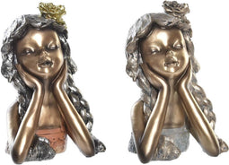 Decoratieve figuren DKD Home Decor Rood Gouden Hars Modern (17 x 14 x 25 cm) (2 Stuks)