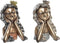 Decoratieve figuren DKD Home Decor Rood Gouden Hars Modern (17 x 14 x 25 cm) (2 Stuks)