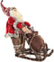 Decoratieve figuren DKD Home Decor Rood Grijs Hout Polyester Kerstman (42 x 22 x 48 cm)