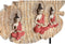 Decoratieve figuren DKD Home Decor Rood Metaal Boeddha Groen Hars Orientaals (38 x 6 x 29,5 cm) (2 Stuks)