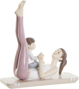 Decoratieve figuren DKD Home Decor Roze Hars Yoga (15,5 x 6,5 x 17 cm)