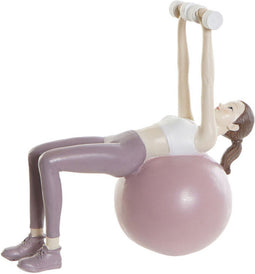 Decoratieve figuren DKD Home Decor Roze Hars Yoga (18,5 x 8 x 17,5 cm)