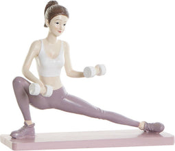 Decoratieve figuren DKD Home Decor Roze Hars Yoga (20 x 8 x 16,5 cm)