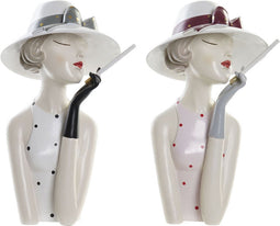 Decoratieve figuren DKD Home Decor Roze Wit Hars Fashion Girls (18,5 x 15 x 31 cm) (2 Stuks)