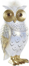 Decoratieve figuren DKD Home Decor Uil Gouden Wit Hars Traditioneel (9 x 9 x 17 cm)