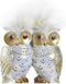 Decoratieve figuren DKD Home Decor Uilen Gouden Wit Hars Traditioneel (10 x 8 x 7 cm)