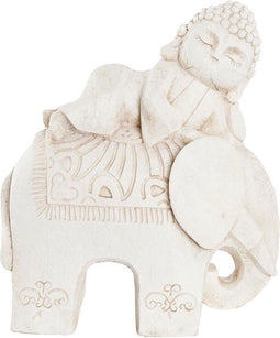 Decoratieve figuren DKD Home Decor Verouderde afwerking Olifant Wit Orientaals Magnesium (42 x 24 x 46 cm)
