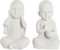 Decoratieve figuren DKD Home Decor Verouderde afwerking Wit Monnik Orientaals Magnesium (25,5 x 19 x 39 cm) (2 Stuks)