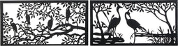 Decoratieve figuren DKD Home Decor Vogels Metaal (2 pcs) (96 x 1 x 50 cm)