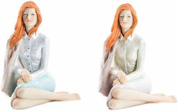 Decoratieve figuren DKD Home Decor Vrouw Hars (2 pcs) (15 x 18 x 19 cm) (2 pcs)