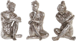 Decoratieve figuren DKD Home Decor Vrouw Ziverachtig Hars Modern (17 x 15 x 26 cm) (3 Stuks)