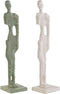 Decoratieve figuren DKD Home Decor Wit Groen 9 x 9 x 40 cm (2 Stuks)