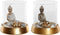 Decoratieve figuren DKD Home Decor Zilverkleurig Gouden Orientaals 16 x 16 x 18 cm (2 Stuks)