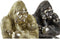Decoratieve figuren DKD Home Decor Ziverachtig Gouden Hars Gorilla (22 x 23,5 x 31 cm) (2 Stuks)