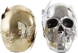 Decoratieve figuren DKD Home Decor Ziverachtig Gouden Hars Schedel (16,5 x 10,5 x 11,5 cm) (2 Stuks)