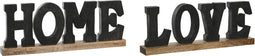Decoratieve figuren DKD Home Decor Zwart Bruin 40 x 5 x 15 cm (2 Stuks)