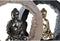 Decoratieve figuren DKD Home Decor Zwart Gouden Boeddha Hars (20,8 x 6 x 18,5 cm) (2 Stuks)