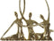 Decoratieve figuren DKD Home Decor Zwart Gouden Hars (25 x 9,8 x 44,5 cm)