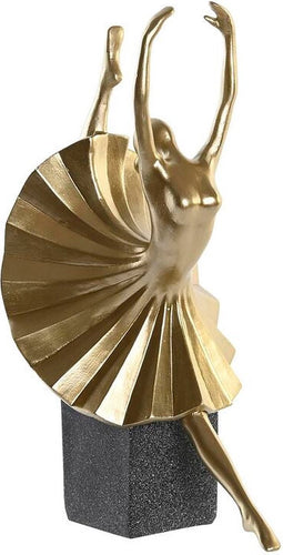 Decoratieve figuren DKD Home Decor Zwart Gouden Hars Modern (20 x 16 x 33,5 cm)