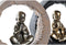 Decoratieve figuren DKD Home Decor Zwart Gouden Hars Monnik (20,8 x 6,5 x 18,5 cm) (2 Stuks)