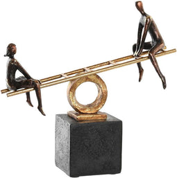 Decoratieve figuren DKD Home Decor Zwart Gouden Metaal Hars Personen Modern (27 x 9 x 27,5 cm)