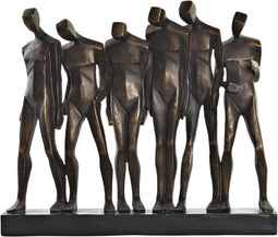 Decoratieve figuren DKD Home Decor Zwart Koper Hars Personen Modern (40 x 10,5 x 34,5 cm)