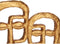 Decoratieve figuren Gezicht Gouden 27 x 32,5 x 10,5 cm (4 Stuks)