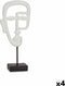 Decoratieve figuren Gezicht Wit 19,5 x 38 x 10,5 cm (4 Stuks)