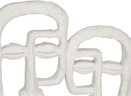 Decoratieve figuren Gezicht Wit 27 x 32,5 x 10,5 cm (4 Stuks)