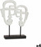 Decoratieve figuren Gezicht Wit 27 x 32,5 x 10,5 cm (4 Stuks)