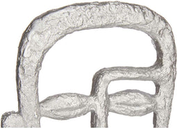 Decoratieve figuren Gezicht Zilverkleurig 19,5 x 38 x 10,5 cm (4 Stuks)