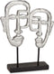 Decoratieve figuren Gezicht Zilverkleurig 27 x 32,5 x 10,5 cm (4 Stuks)