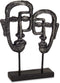 Decoratieve figuren Gezicht Zwart 27 x 32,5 x 10,5 cm (4 Stuks)