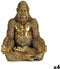Decoratieve figuren Gorilla Yoga Gouden 19 x 26,5 x 22 cm (4 Stuks)