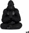 Decoratieve figuren Gorilla Yoga Zwart 16 x 28 x 22 cm (4 Stuks)