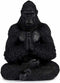 Decoratieve figuren Gorilla Yoga Zwart 16 x 28 x 22 cm (4 Stuks)