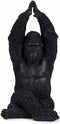 Decoratieve figuren Gorilla Yoga Zwart 18 x 36,5 x 19,5 cm (4 Stuks)