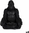 Decoratieve figuren Gorilla Yoga Zwart 19 x 26,5 x 22 cm (4 Stuks)