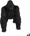 Decoratieve figuren Gorilla Zwart 20 x 27 x 34 cm (2 Stuks)