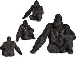 Decoratieve figuren Gorilla Zwart Hars (34 x 50 x 63 cm)