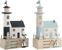 Decoratieve figuren Home ESPRIT Blauw Marineblauw 17 x 8,5 x 30 cm (2 Stuks)