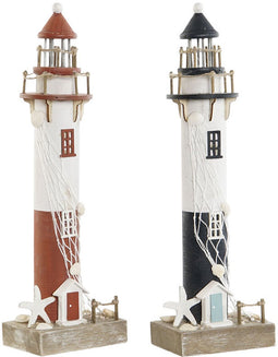 Decoratieve figuren Home ESPRIT Blauw Wit Rood 11 x 7,5 x 36,5 cm (2 Stuks)