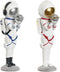 Decoratieve figuren Home ESPRIT Blauw Wit Rood Gouden Vrouw Ruimtevaarder 11 x 7 x 25 cm (2 Stuks)