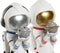 Decoratieve figuren Home ESPRIT Blauw Wit Rood Gouden Vrouw Ruimtevaarder 11 x 7 x 25 cm (2 Stuks)