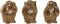 Decoratieve figuren Home ESPRIT Gouden Uil 11 x 11 x 15 cm (3 Stuks)