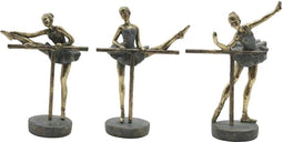 Decoratieve figuren Home ESPRIT Grijs Gouden Balletdanseres 14 x 8 x 20 cm (3 Stuks)