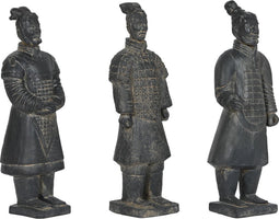 Decoratieve figuren Home ESPRIT Grijs Strijder 18,5 x 16,5 x 57 cm (3 Stuks)